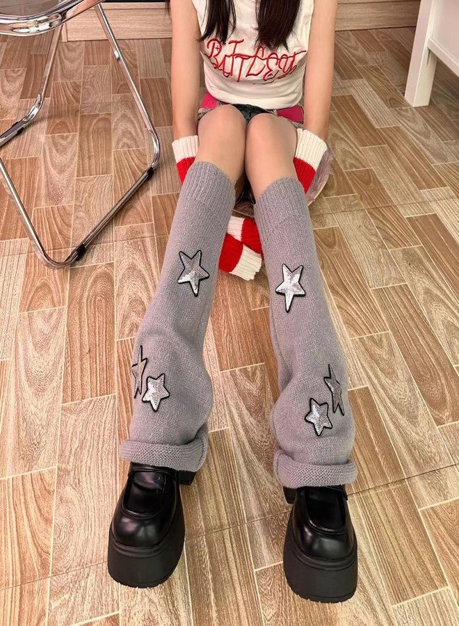 XEPST Star Leg Warmers Kawaii Socks Flared Leg Warmers for Girls Goth Accessories Harajuku Japanese Boot Socks Women's Knee High Socks - Image 4